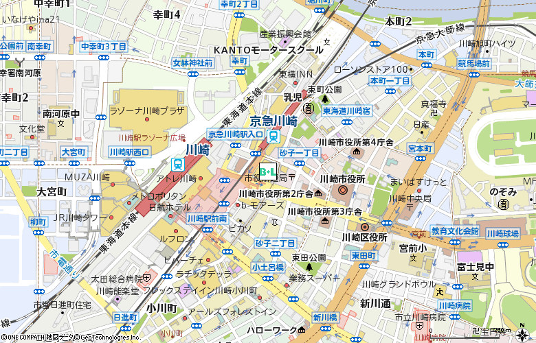 アイシティ　川崎ダイス店付近の地図